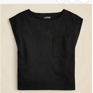 NWT J. Crew New Mariner Jersey Boatneck Muscle T-Shirt Black XS